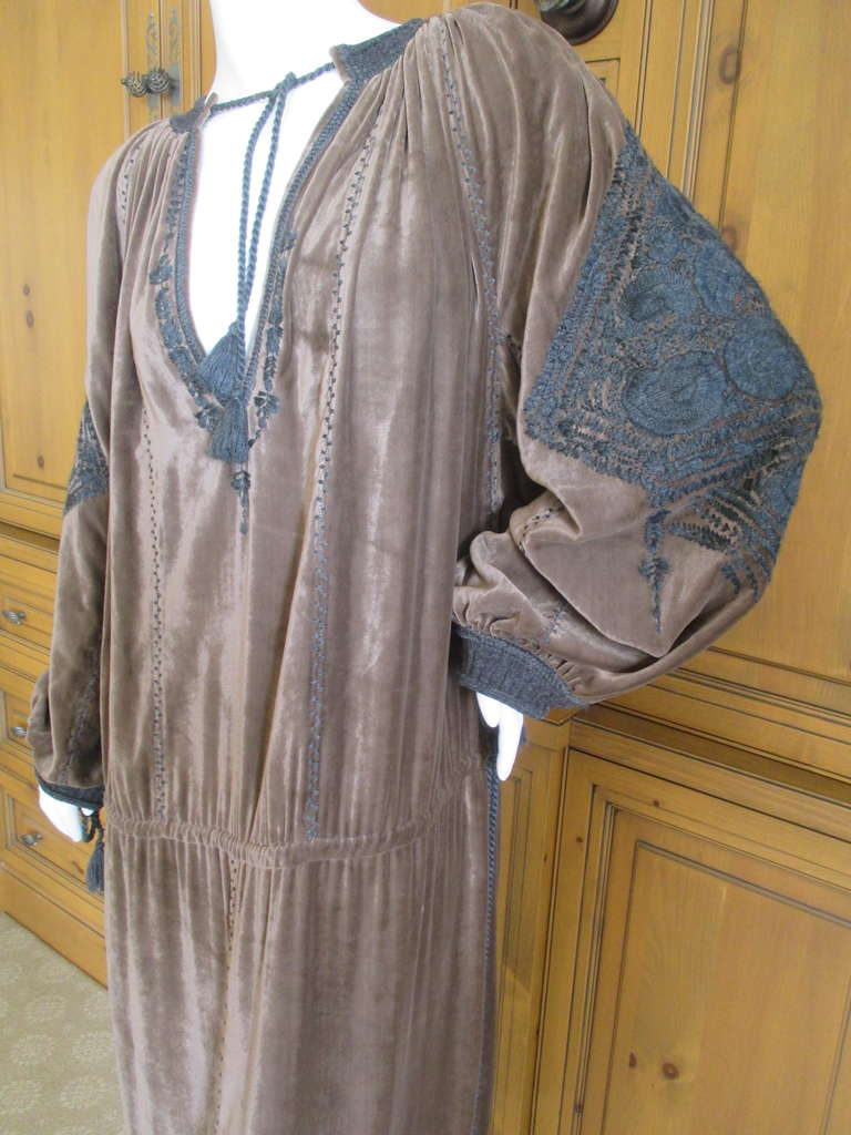 Jean Paul Gaultier Boho Embroidered Caftan Dress In Excellent Condition In Cloverdale, CA