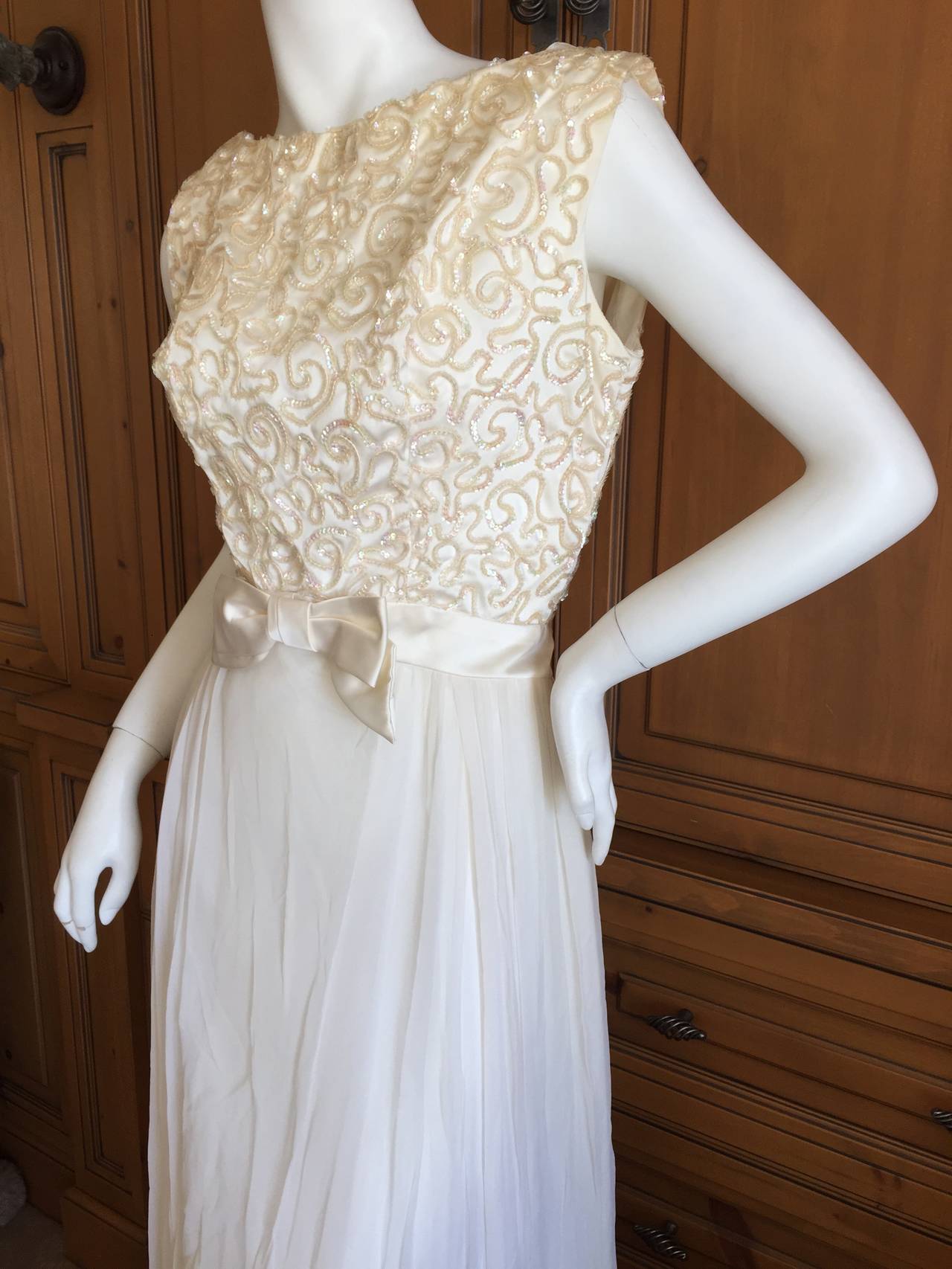 Emma Domb Ivory Sequin Dress ; Deadstock In Excellent Condition In Cloverdale, CA
