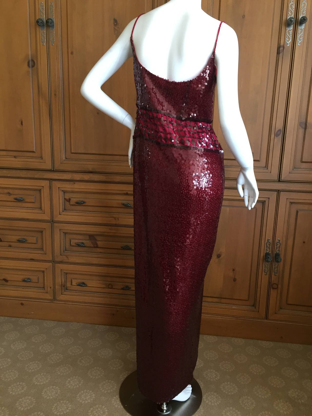 Women's Richard Tyler Couture Silk Sequin Mermaid Gown For Sale