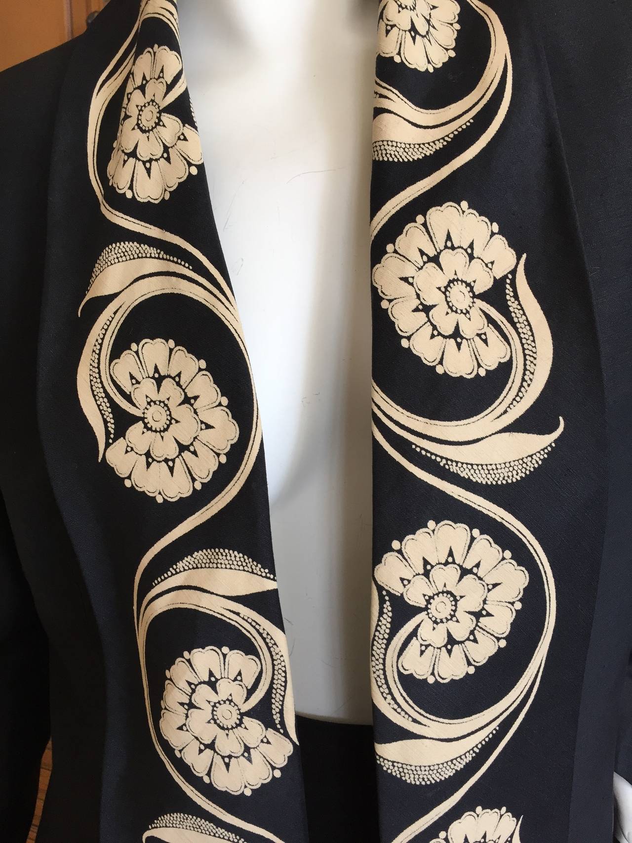 Women's Gianni Versace 1987 Black Linen / Silk Skirt Suit