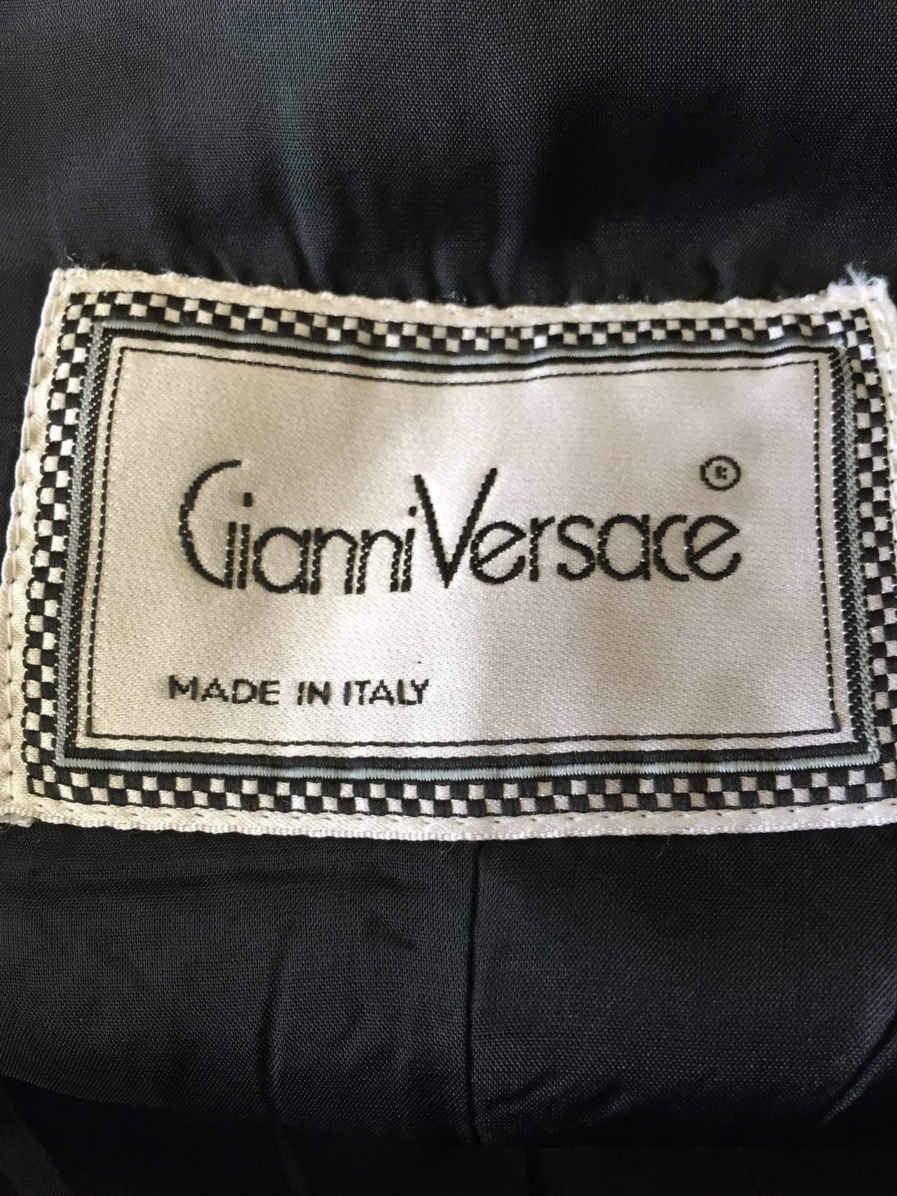 Gianni Versace 1987 Black Linen / Silk Skirt Suit 3