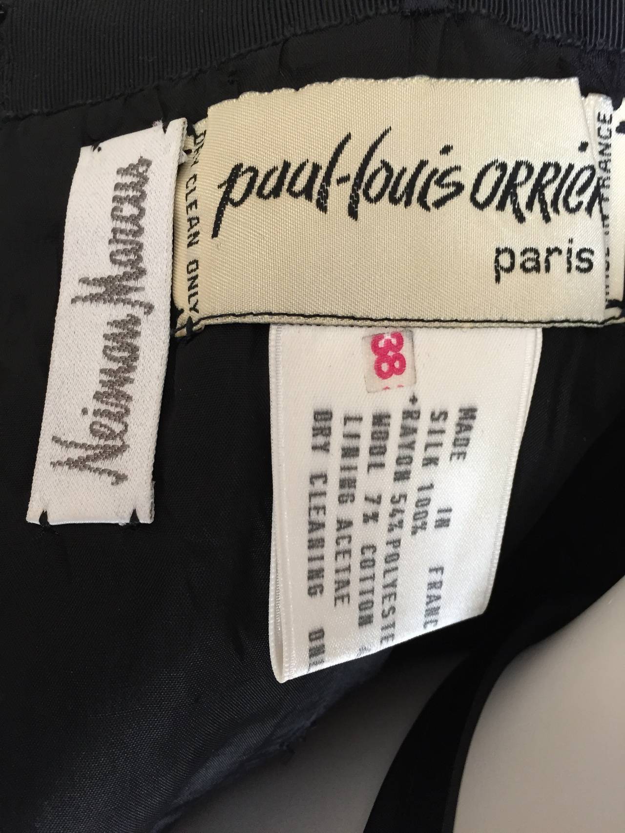 Paul-Louis Orrier Paris Black Strapless Gown w Gold Brocade & Shawl 2