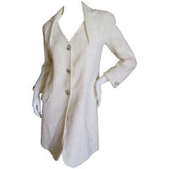 Dior by Galliano Ivory Boucle "Bar" Coat