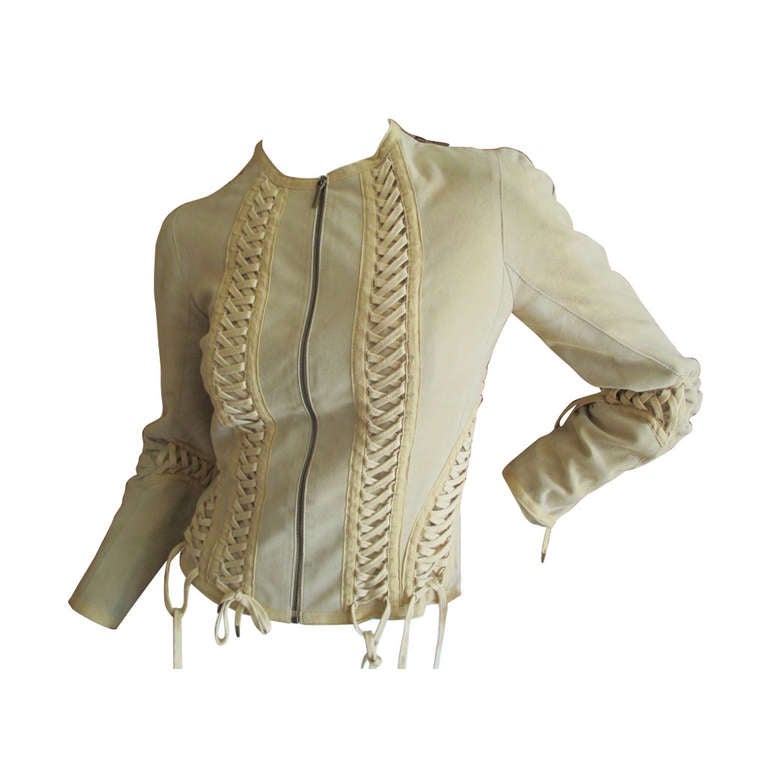 Christian Dior by Galliano Corset Lace Suede Jacket