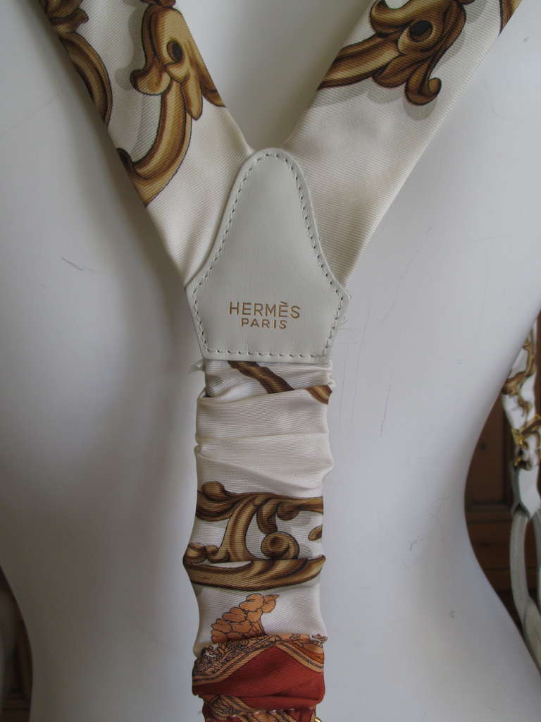 Hermes silk suspenders In Excellent Condition In Cloverdale, CA