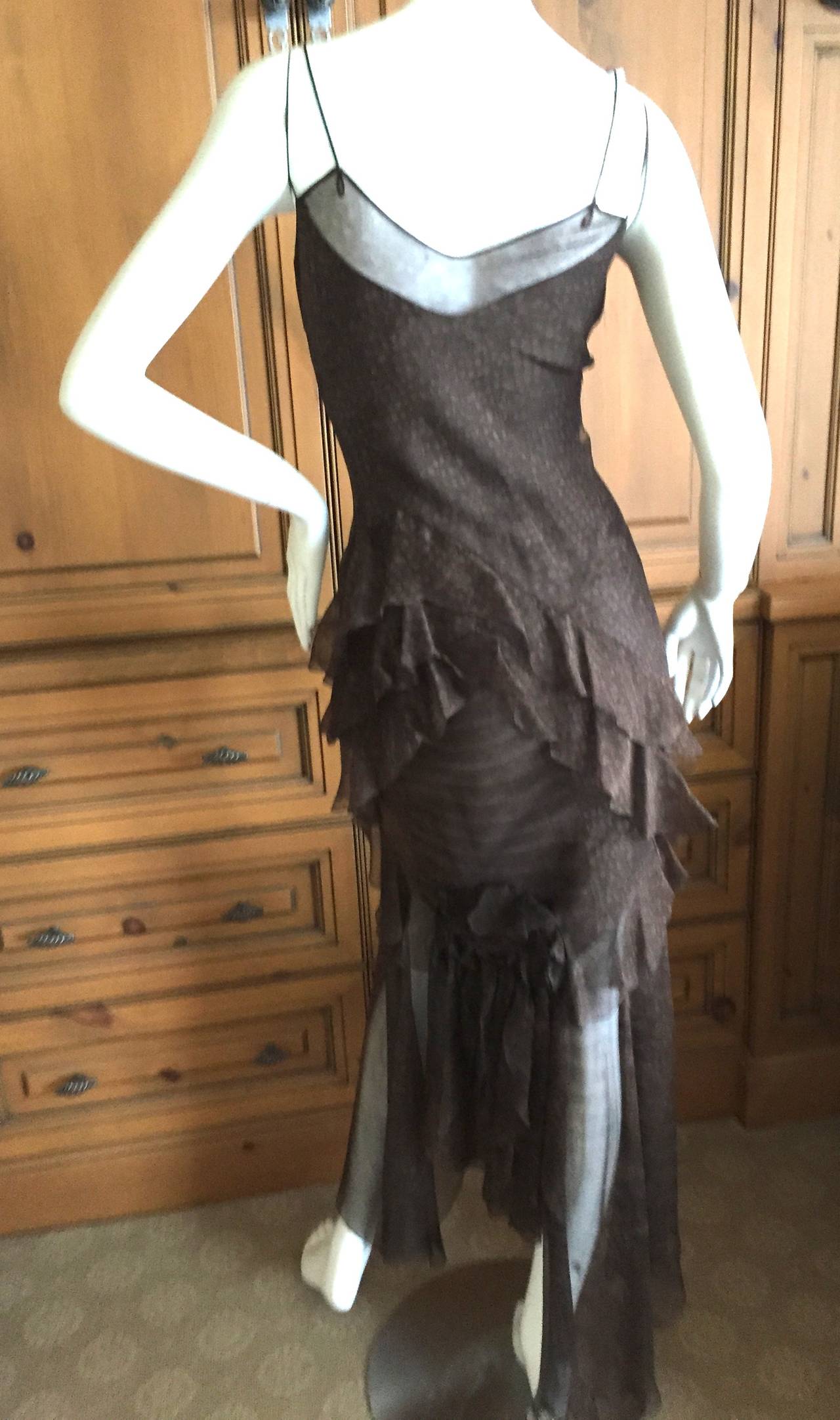 John Galliano Bias Cut Vintage Reptile Print Silk Dress In Excellent Condition In Cloverdale, CA