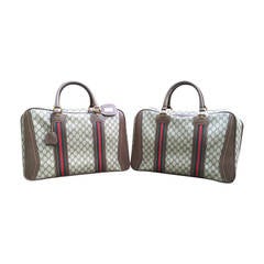 Vintage Gucci 1970's Matching Pair of Travel Bags ; Deadstock Unused