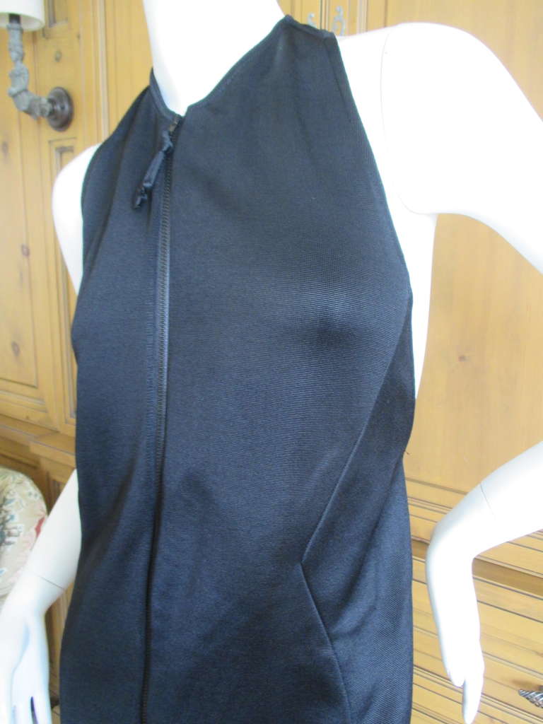 Chado Ralph Rucci Sexy Back Zip Front Little Black Dress In Excellent Condition In Cloverdale, CA