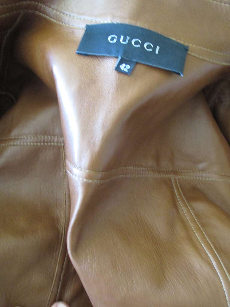 Gucci by Tom Ford Fall 2000 Leather Logo Jacket 1