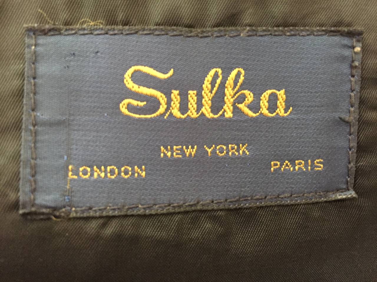 Sulka Vintage Velvet Smoking Jacket w Satin Shawl Collar Lapels 2