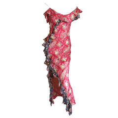 Dior by John Galliano Flirty Silk Ruffle 
Lace Dress