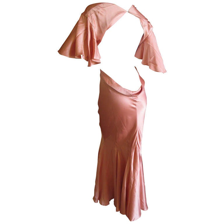 Alexander McQueen 2002 Bias Cut Silk Charmuese Bumster Dress