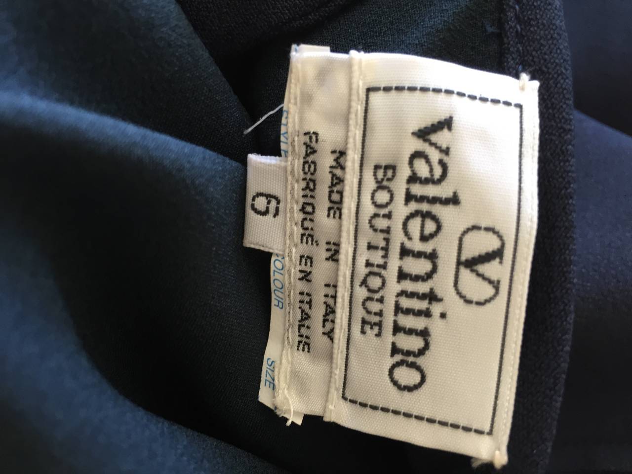 Valentino Vintage Navy Blue Fringed Dress w Matching Fringed Cashmere Sweater 5