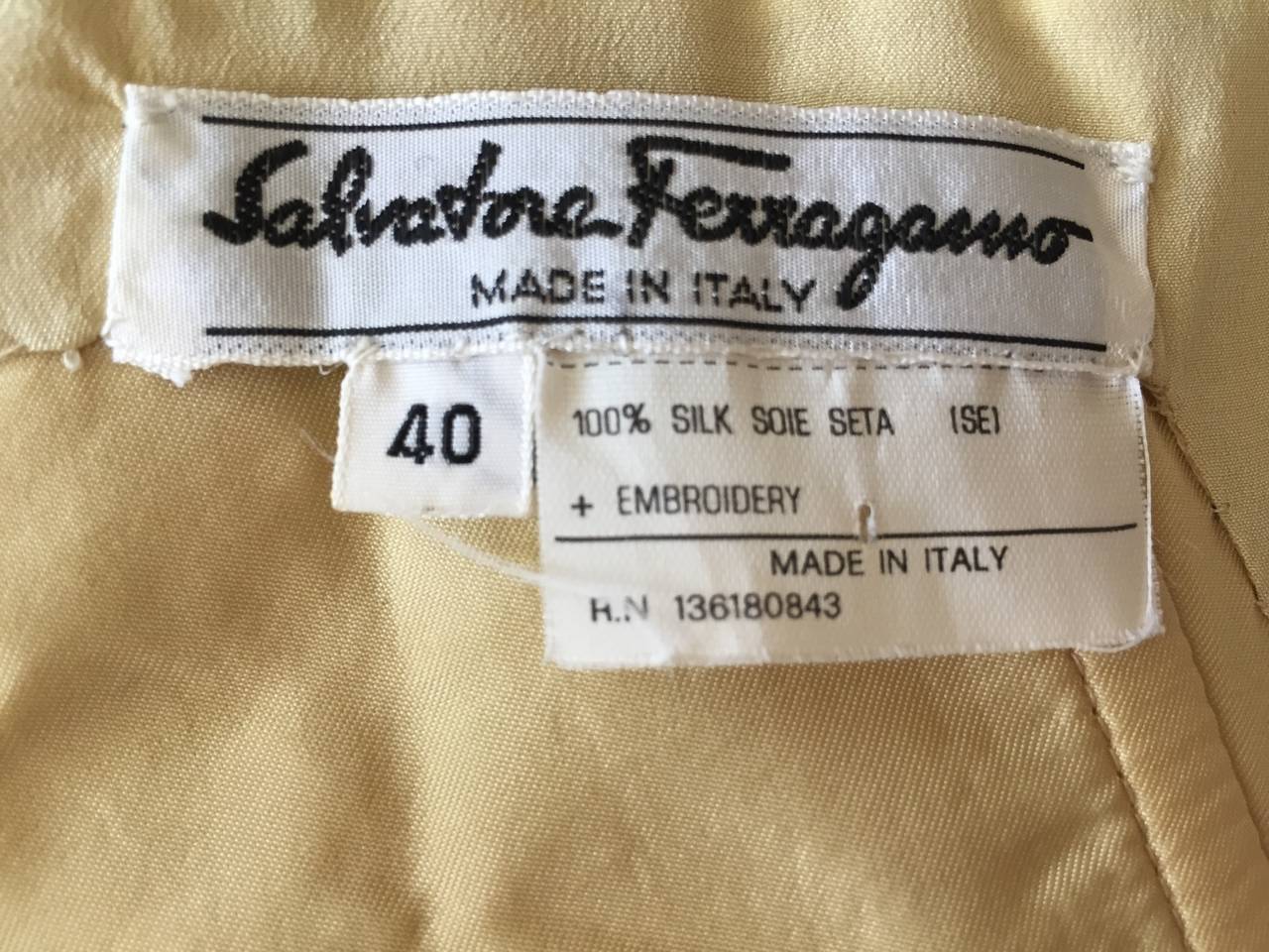 Ferragamo Vintage Gold Sequin Top w Corset Lace Back In Excellent Condition For Sale In Cloverdale, CA