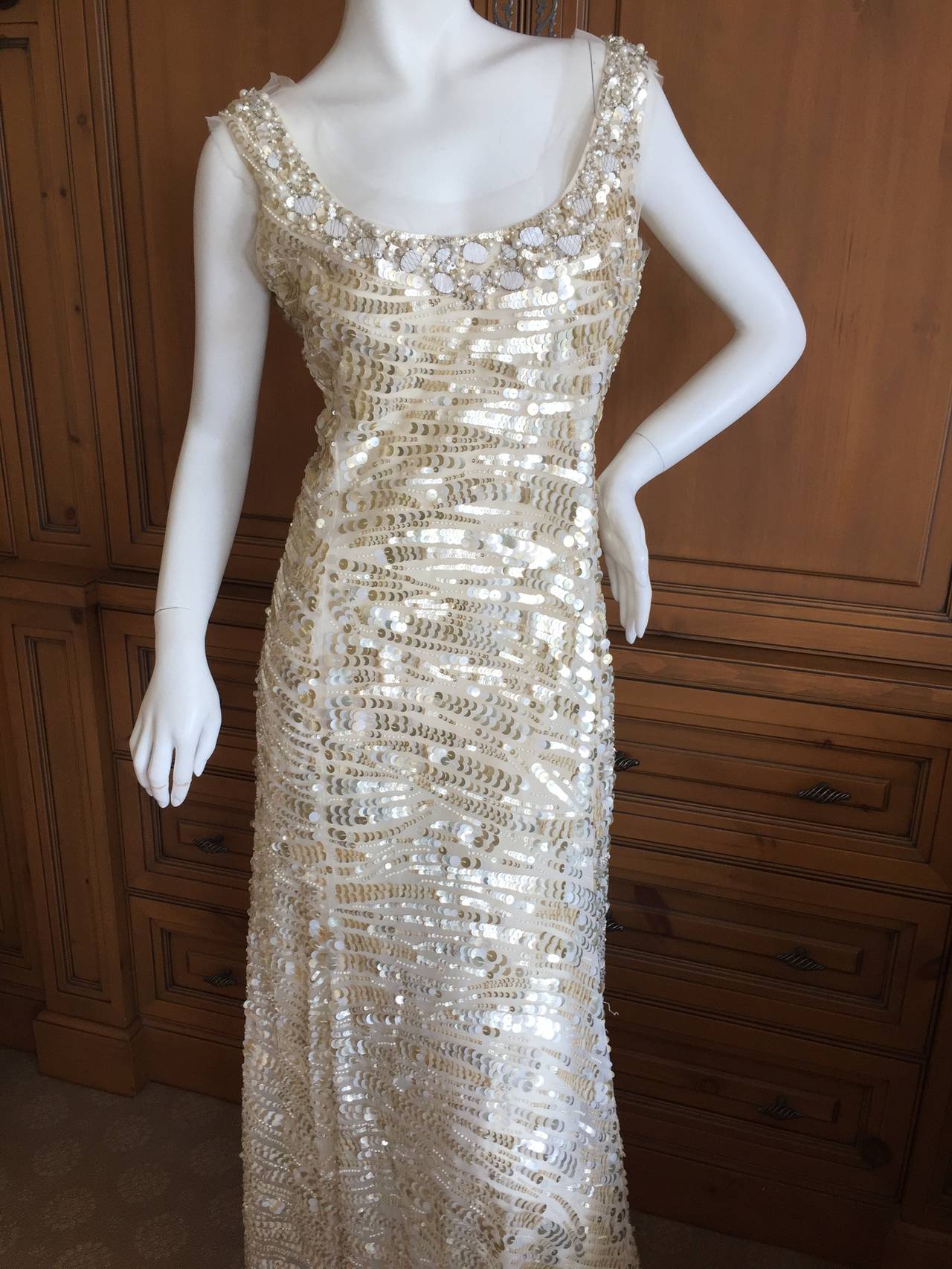 Women's Oscar de la Renta Shimmering Evening Dress Size 14