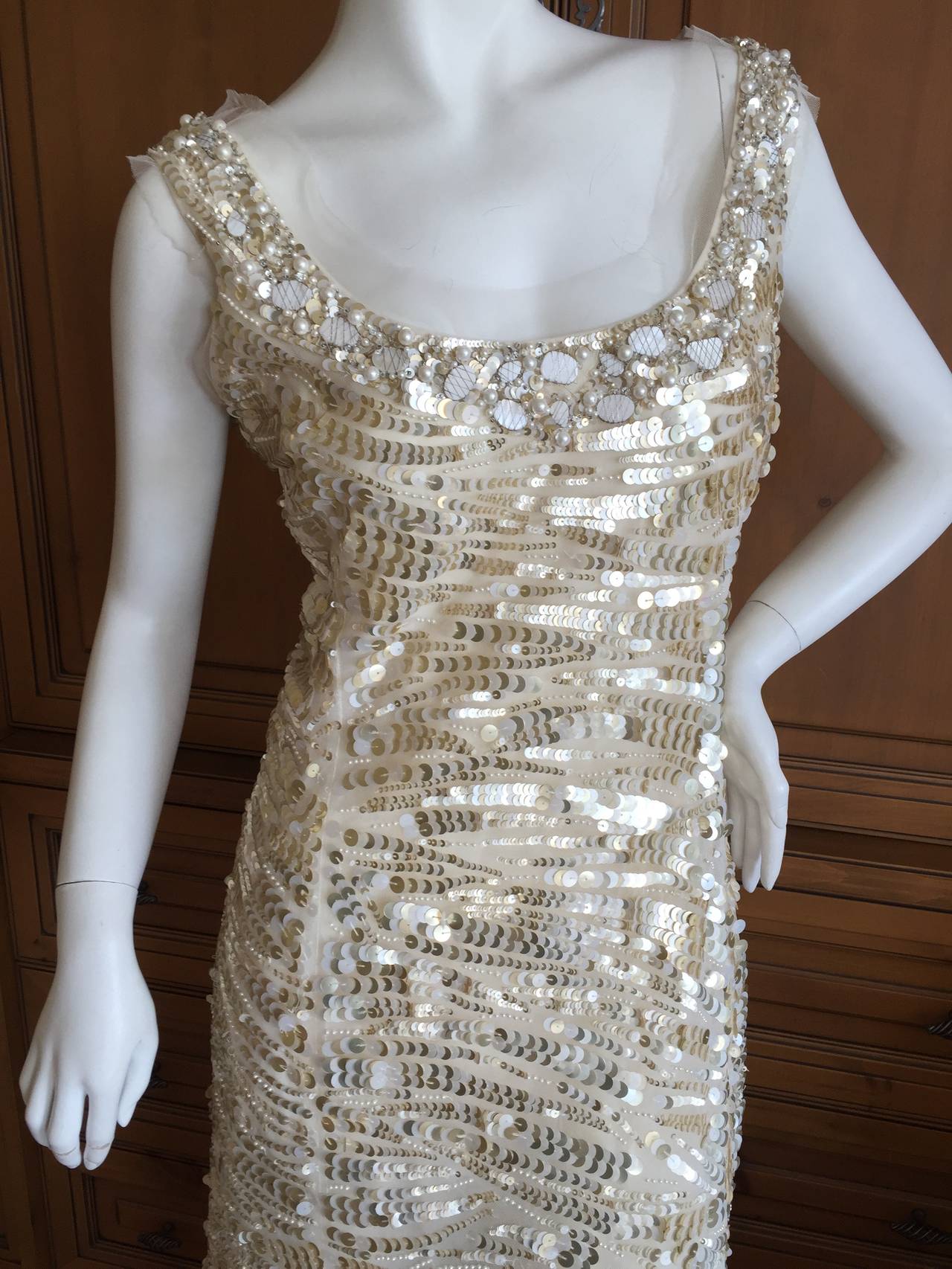 Oscar de la Renta Shimmering Evening Dress Size 14 1