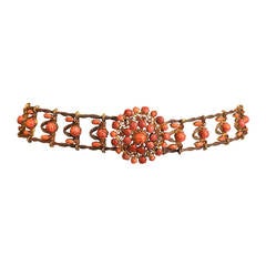 Yves Saint Laurent Rare 1970's Wide Coral Belt