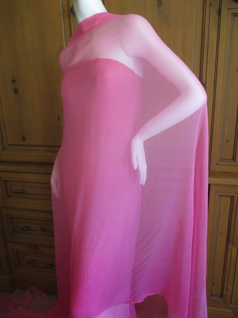 Women's Chado Ralph Rucci Pink Ombre Strapless Dress with Interior Corset
