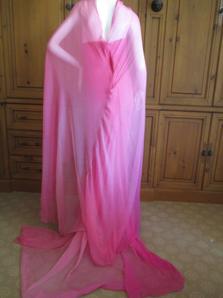 Chado Ralph Rucci Pink Ombre Strapless Dress with Interior Corset 1