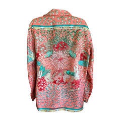 Hermes Vintage Carre "Rencontre Oceane" Silk Blouse