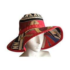 Hermes Vintage "Sextants" Cotton Bucket Hat