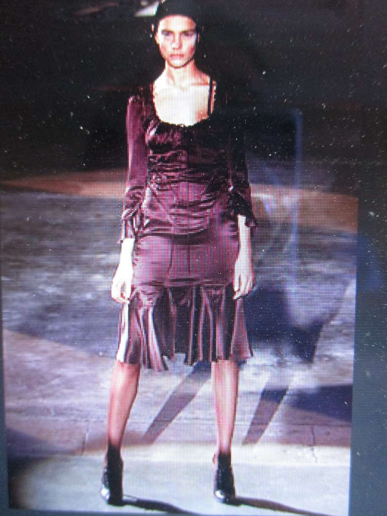 Alexander McQueen Purple Silk Dress 
From the Fall 2002 Supercalifragilistic Collection
Purple silk with sheer insert's