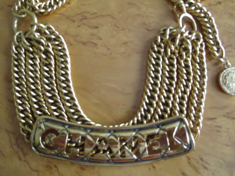 Chanel 1980's Heavy Gold
Chain Belt with Quilted 
