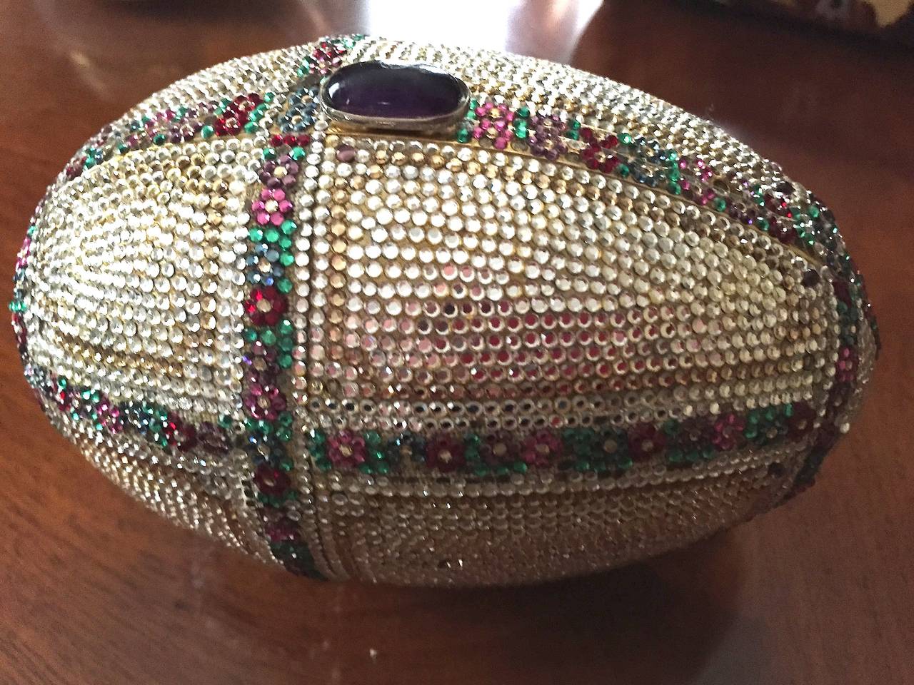 Judith Leiber Faberge Style Egg Crystal Minaudiere In Good Condition In Cloverdale, CA