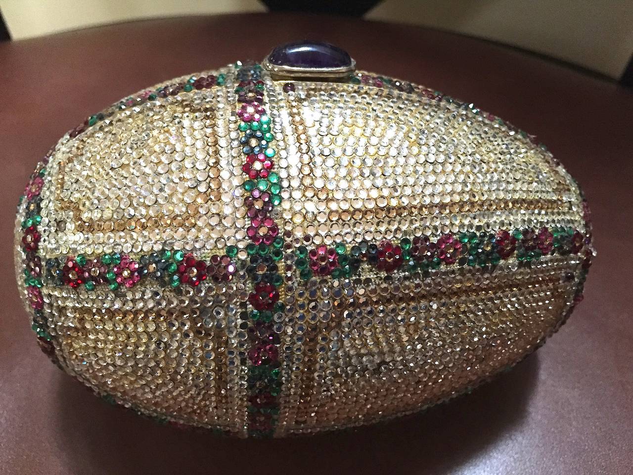 Women's Judith Leiber Faberge Style Egg Crystal Minaudiere