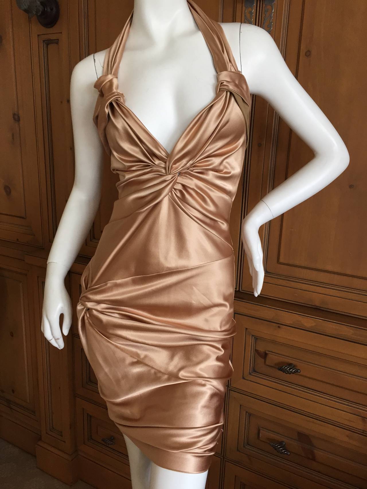 Christian Dior by John Galliano Gold Cocktail Dress In Excellent Condition In Cloverdale, CA