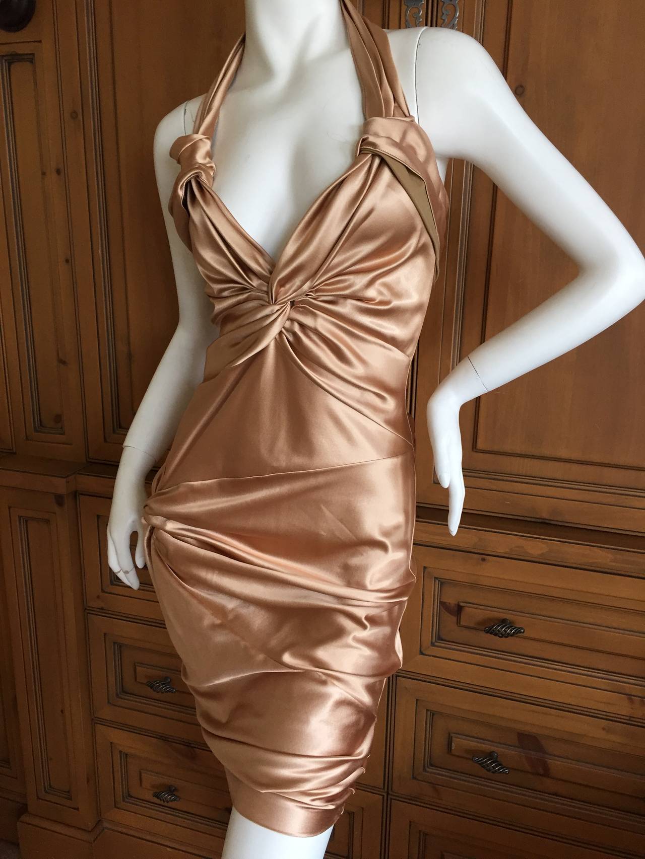 Christian Dior by John Galliano Gold Cocktail Dress 5