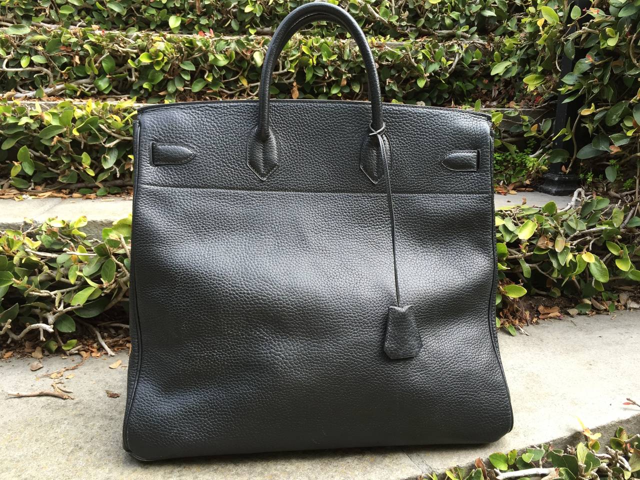 Hermes Birkin 40 HAC Black Buffalo Leather Travel Bag