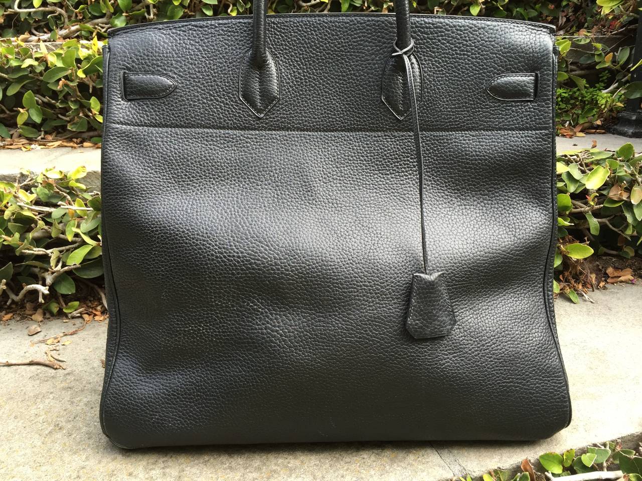 Women's or Men's Hermes Birkin 40 HAC Black Buffalo Leather Travel Bag