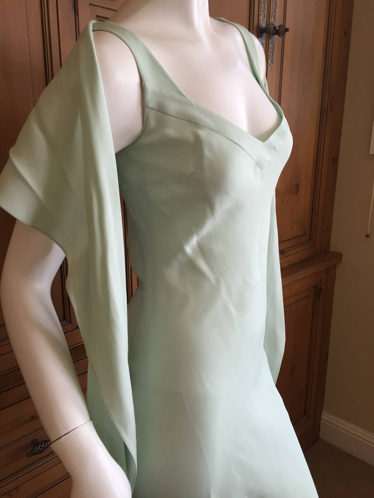 John Galliano '90's Bias Cut Sleeveless Dress with Shawl For Sale 2