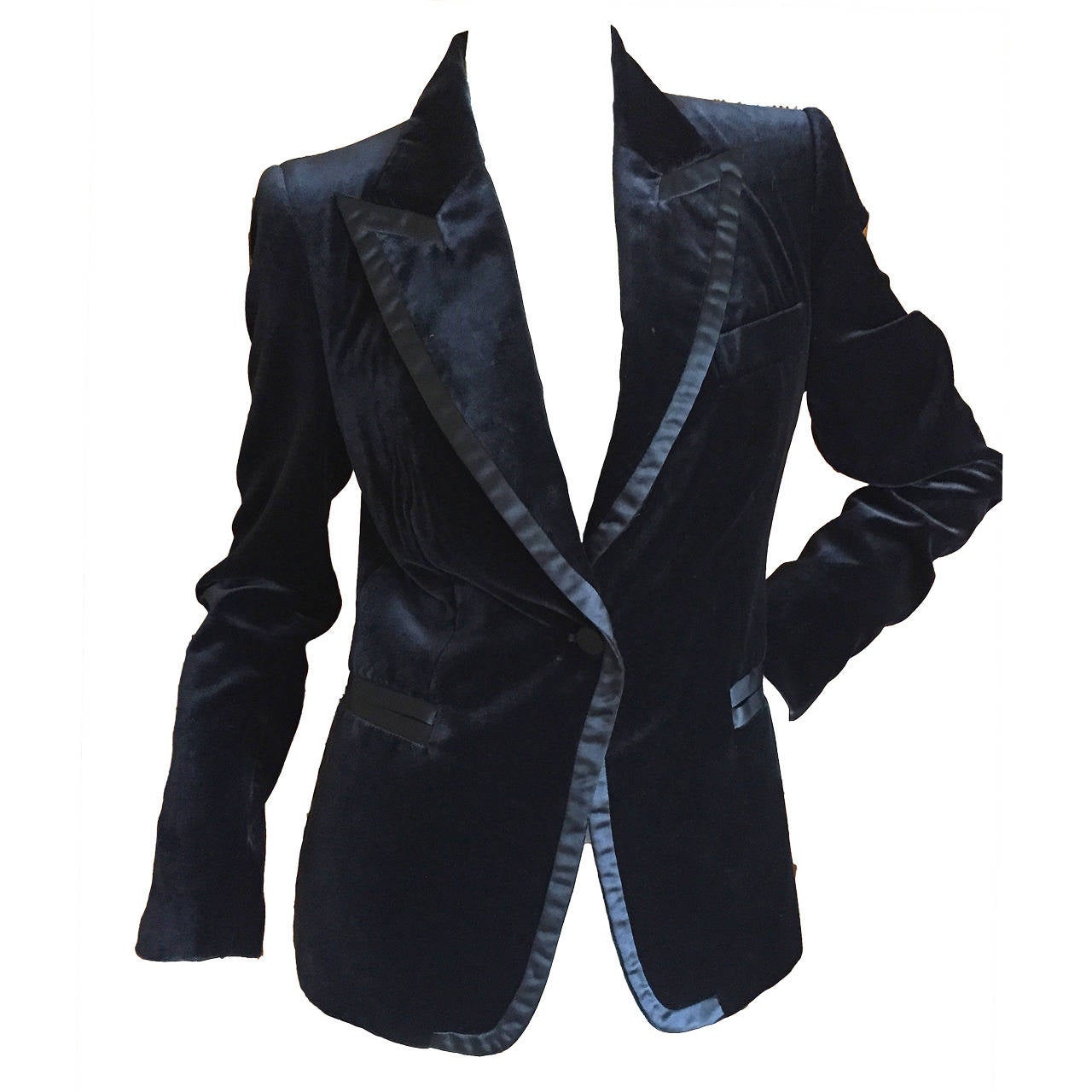 Gucci by Tom Ford 1996 Black Velvet Tuxedo Jacket at 1stdibs
