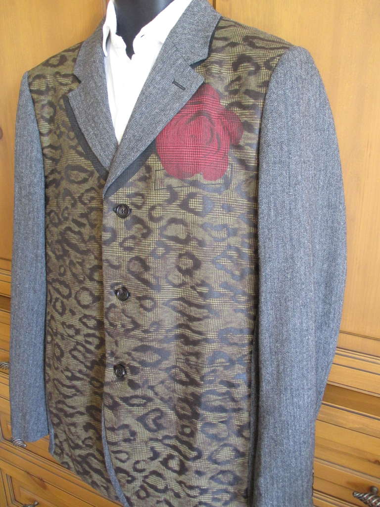 Comme des Garcons Homme Plus Leopard Tartan Men's Tromp l'Oiel Jacket