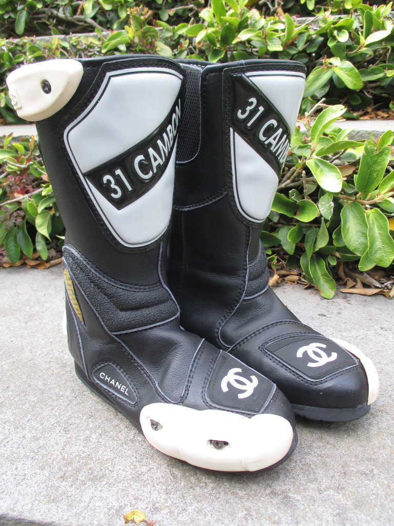 chanel motocross boots