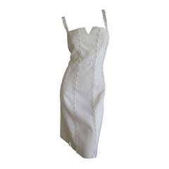 Ralph Rucci Ivory Summer Dress with Knot Details