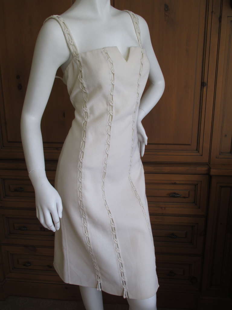 Ralph Rucci Ivory Summer Dress with Knot Details 1