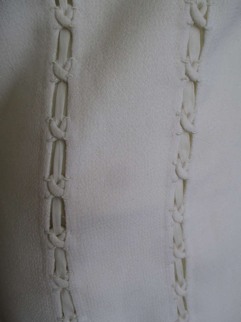 Ralph Rucci Ivory Summer Dress with Knot Details 2