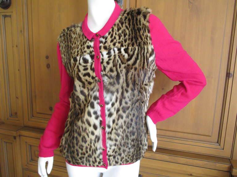 J. Mendel Lippi Cat Fur & Cashmere Jacket In New Condition In Cloverdale, CA