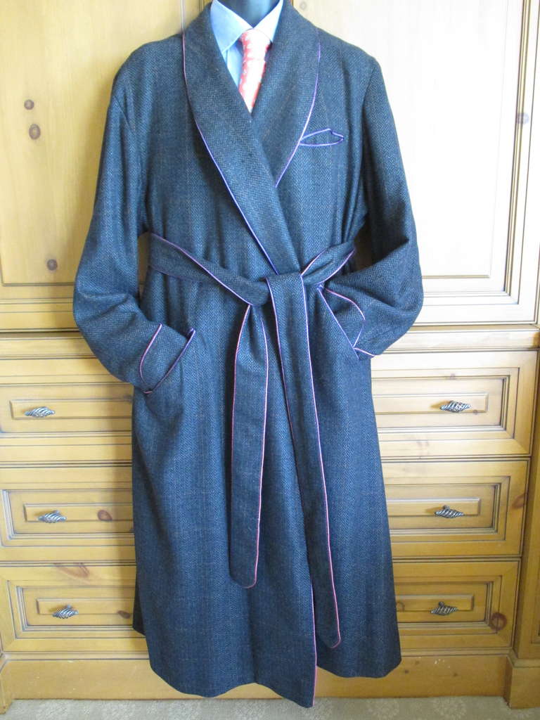 Cream Plain Unlined Brushed Cotton Dressing Gown | New & Lingwood