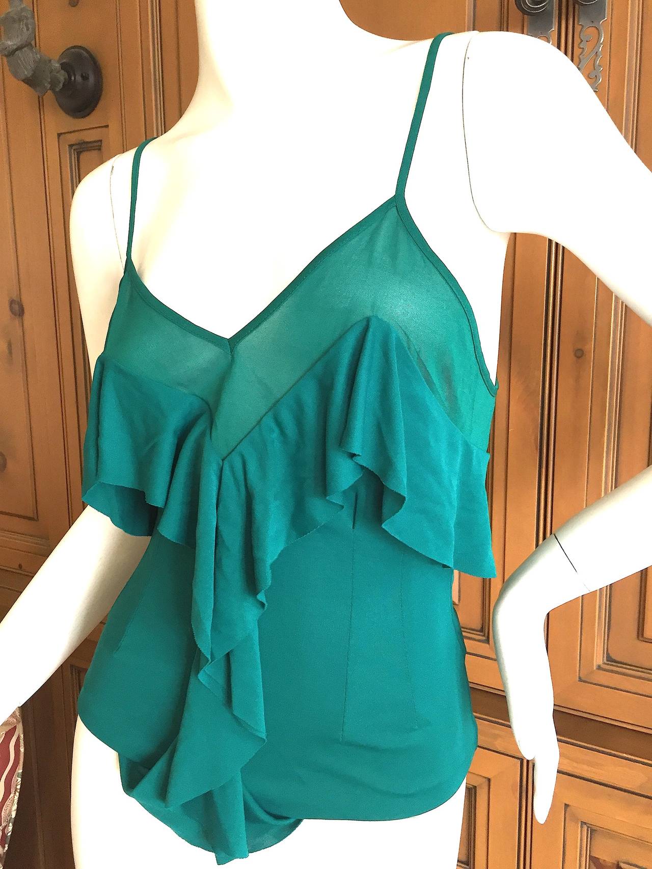 Yves Saint Laurent by Tom Ford 2002 Silk Ruffle Top.
New with Tags , sz M
Bust 36