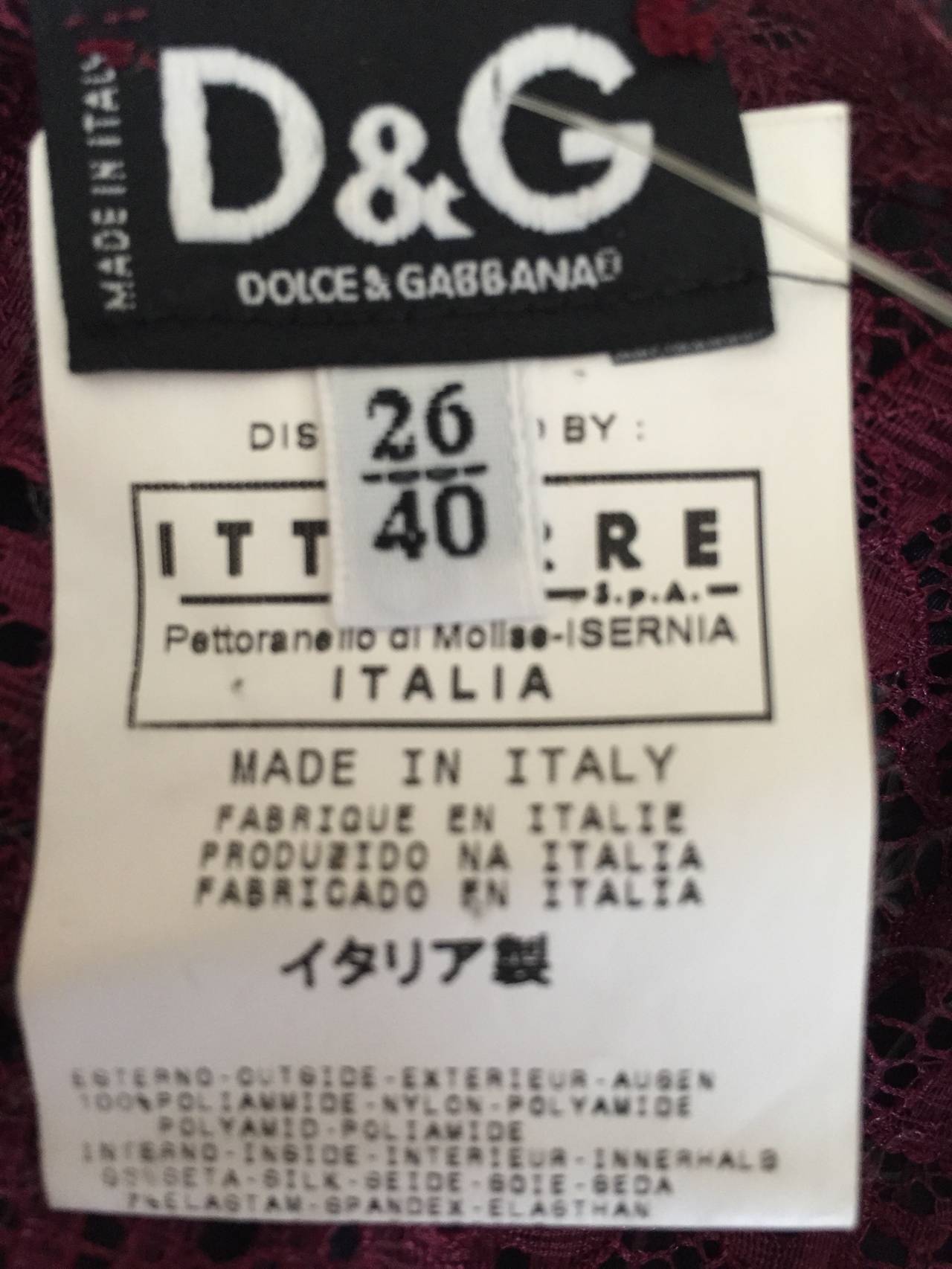 D&G Dolce & Gabbana Vintage Sexy Sheer Lace Mini Dress 4