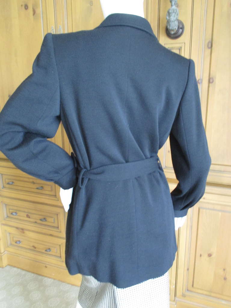 Women's Yves Saint Laurent Rive Guache Vintage Black Belted Coat