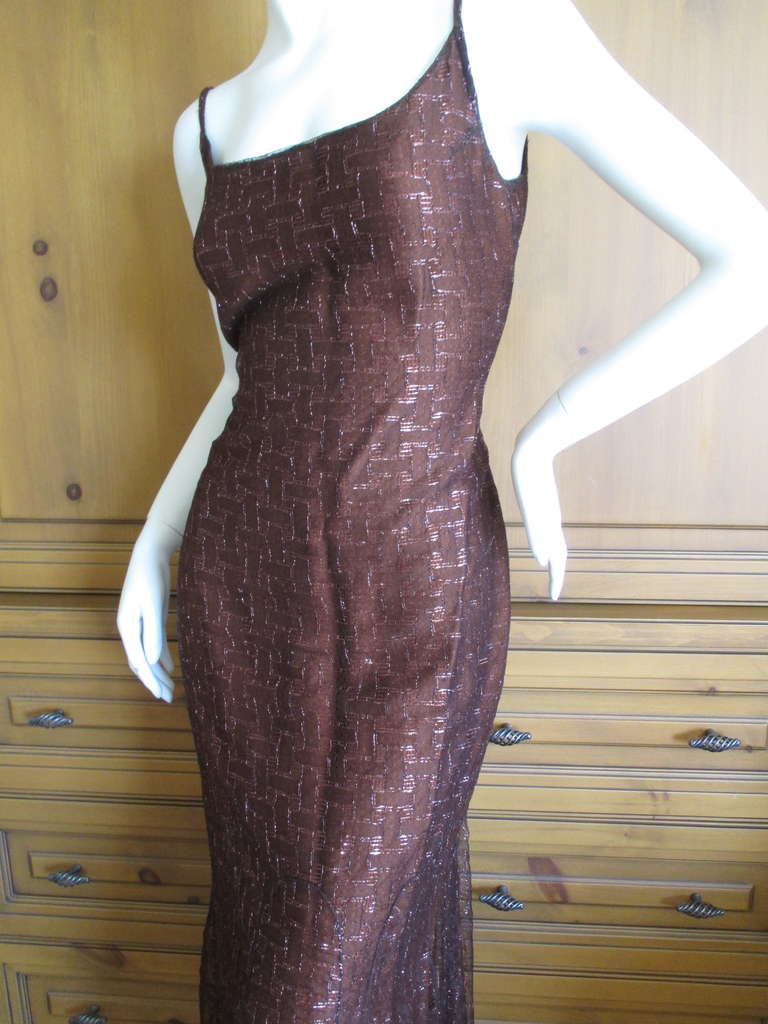 Chanel Sheer Column Dress with Metallic Accent's In Excellent Condition In Cloverdale, CA
