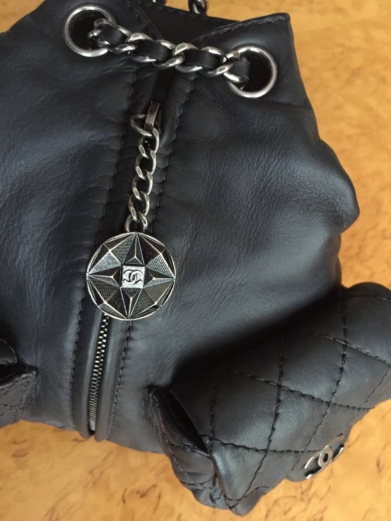 Chanel Rare Limited Edition Black Quilted Lambskin Mini ...