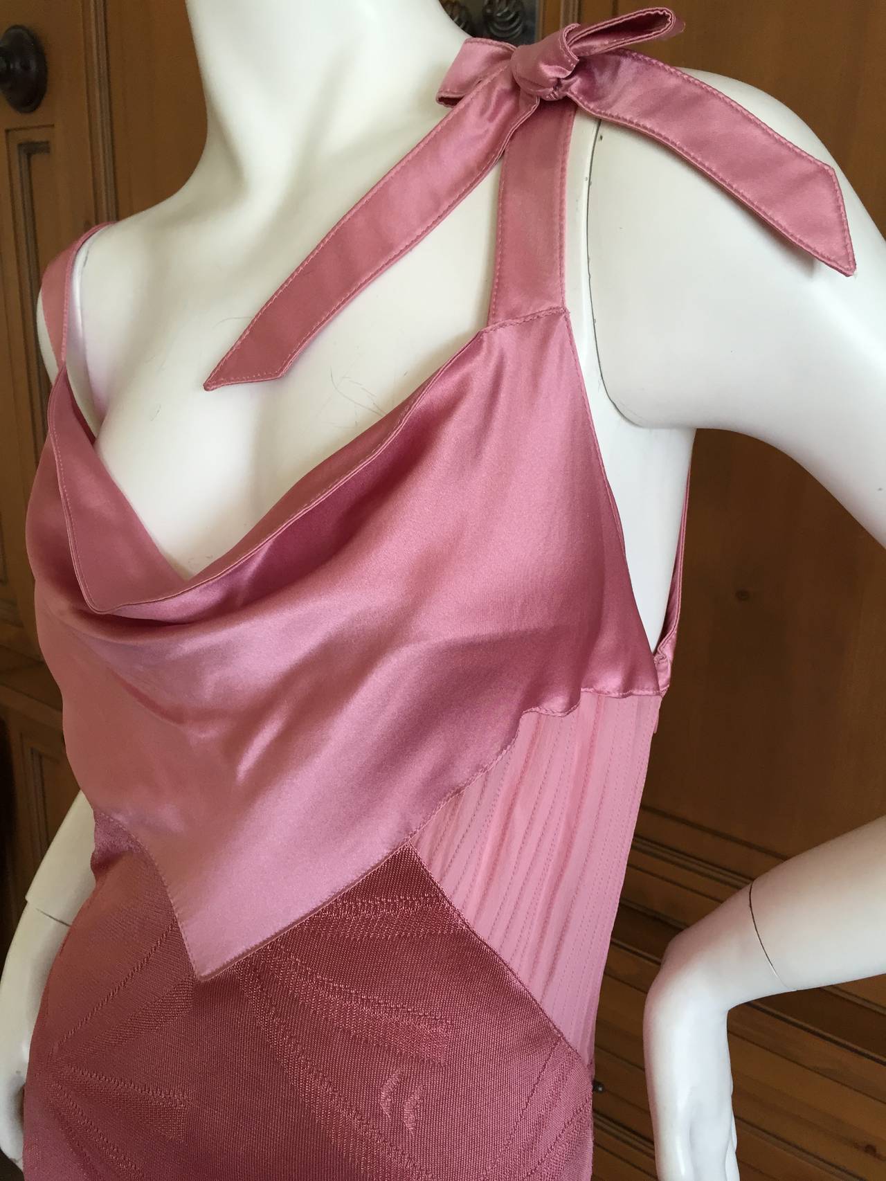 John Galliano Romantic Dusty Rose Dress with Silk Satin Inserts
Bust 40