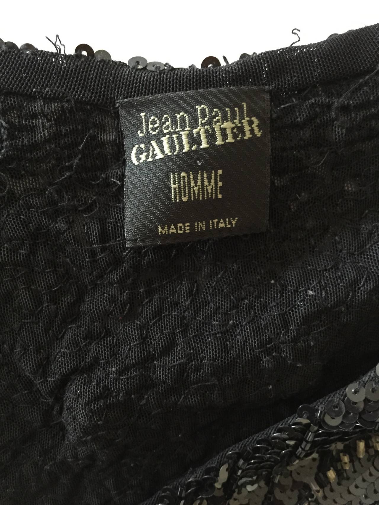 Jean Paul Gaultier Rare Vintage 80's Men's Beaded Sequin Argyle Vest For Sale 1