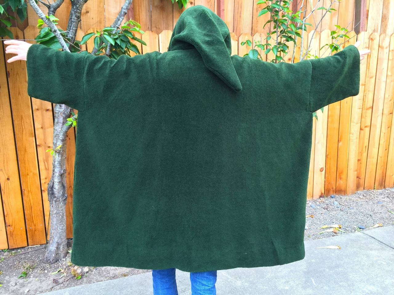 Women's or Men's Romeo Gigli 1989 Runway Hooded Green Cocoon Coat